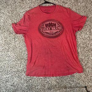 Lucky Brand 4 Leaf Logo T-Shirt Men's Shirt, Red - L